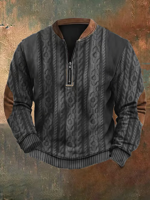 Levoire | Pull À Zip Confortable Au Look Vintage Noir