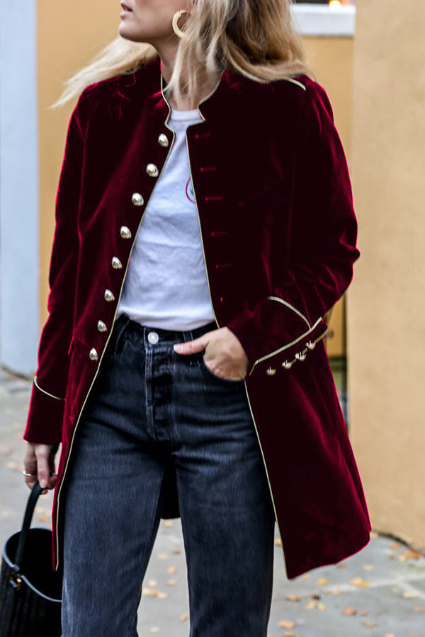 Levoire | Veste En Velours Réversible Avec Look Militaire Pour Femmes