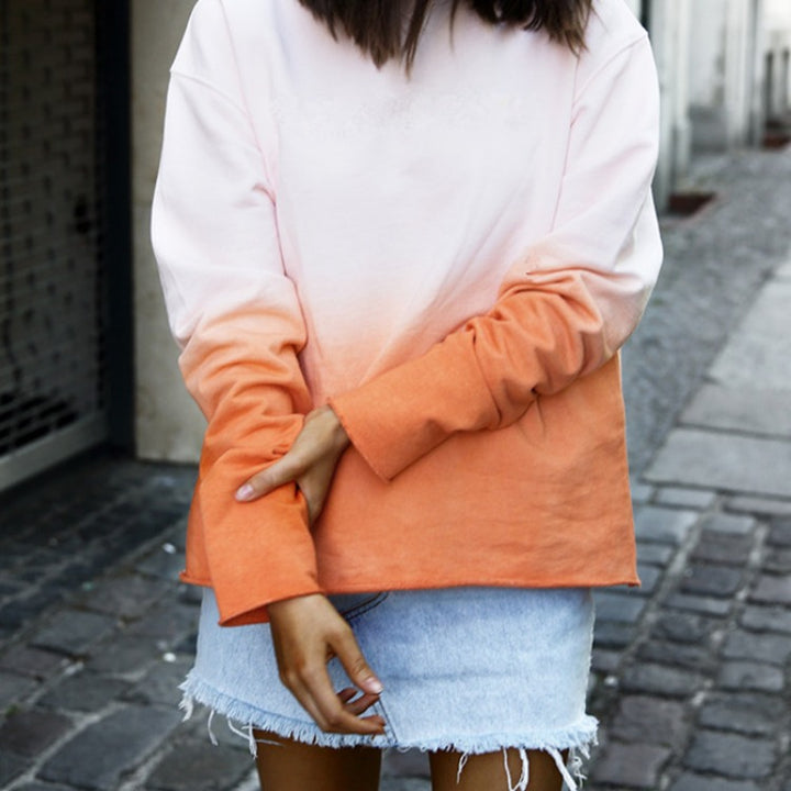 Sweatshirt pour femmes à coupe décontractée avec dégradé et style décontracté Levoire