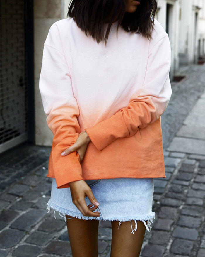 Sweatshirt pour femmes à coupe décontractée avec dégradé et style décontracté Levoire