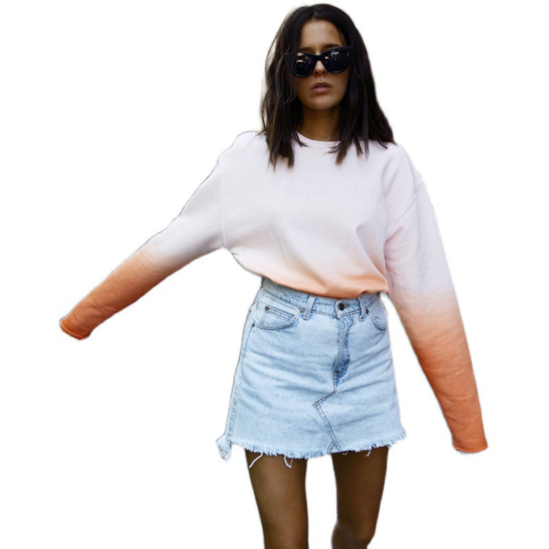 Sweatshirt pour femmes à coupe décontractée avec dégradé et style décontracté Levoire