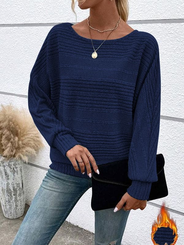 Levoire | Pull Élégant À Manches Chauve-Souris Bleu