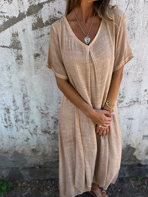 Levoire | Robe Maxime V décolleté Abricot