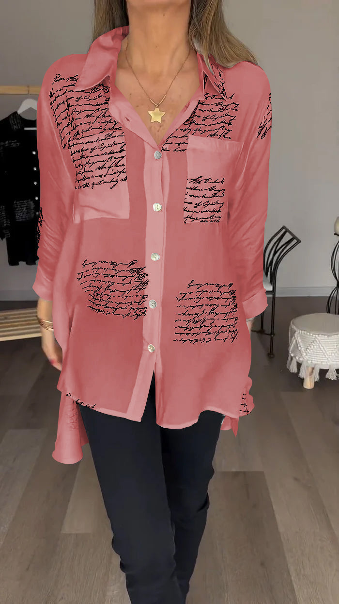 Levoire | Chemise Confortable Avec Impression De Lettres Rot