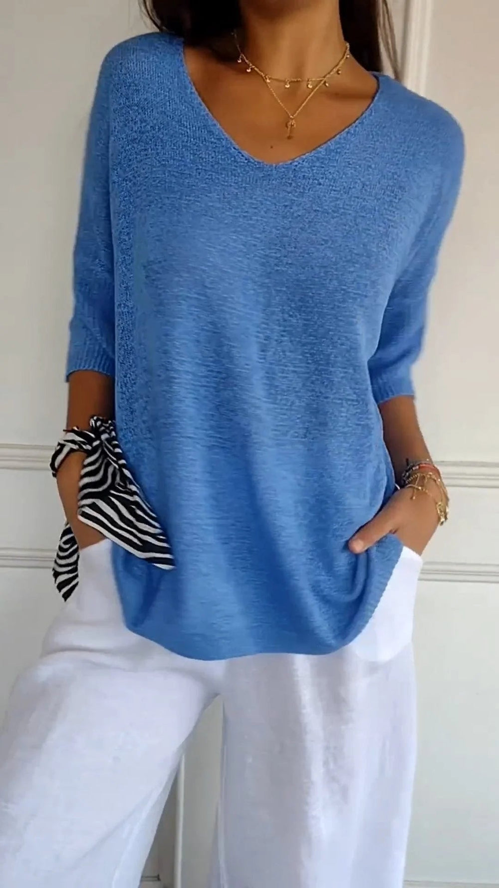 Levoire | Haut En Tricot Uni Avec Décolleté En V