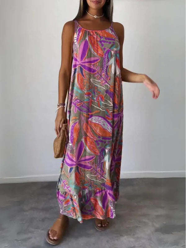 Levoire | Robe imprimée sans manches Marron