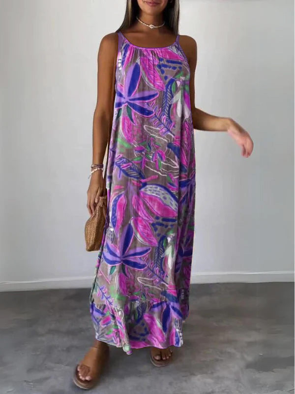 Levoire | Robe imprimée sans manches Pourpre