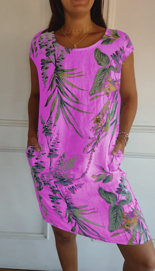 Levoire | Robe Confortable Avec Col Rond Lilas