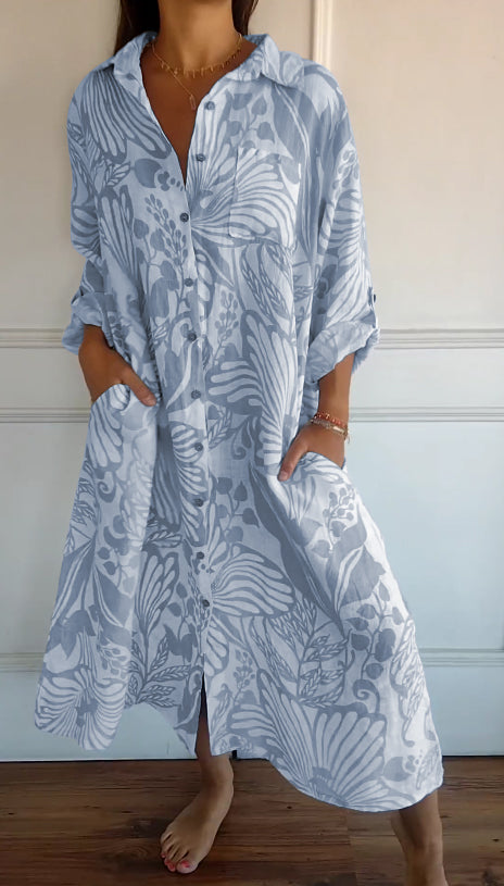 Levoire | Femmes Robe Confortable Spacieuse Bleu