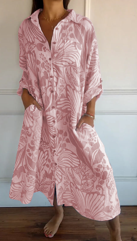 Levoire | Femmes Robe Confortable Spacieuse Rosa