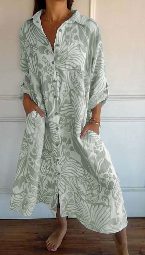Levoire | Femmes Robe Confortable Spacieuse Vert