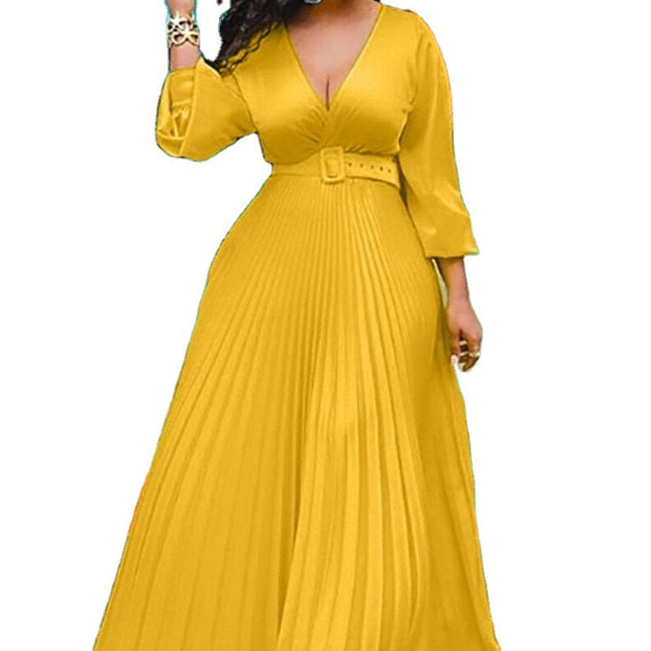 Levoire | Élégant Vintage Sifon Longue Manche-M robe longue