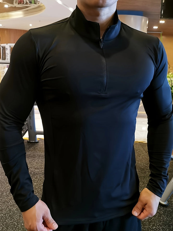 Levoire | Slim Fit Henley Shirt Avec Demi-Zip Et Col Montant