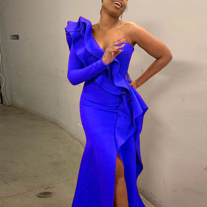 Levoire | Robe de soirée élégante asymétrique Bleu