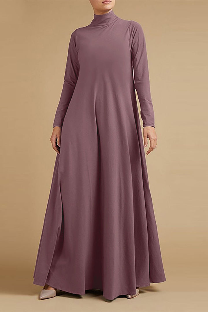 Levoire | Robe longue à manches longues à col haut pour femmes Rosa