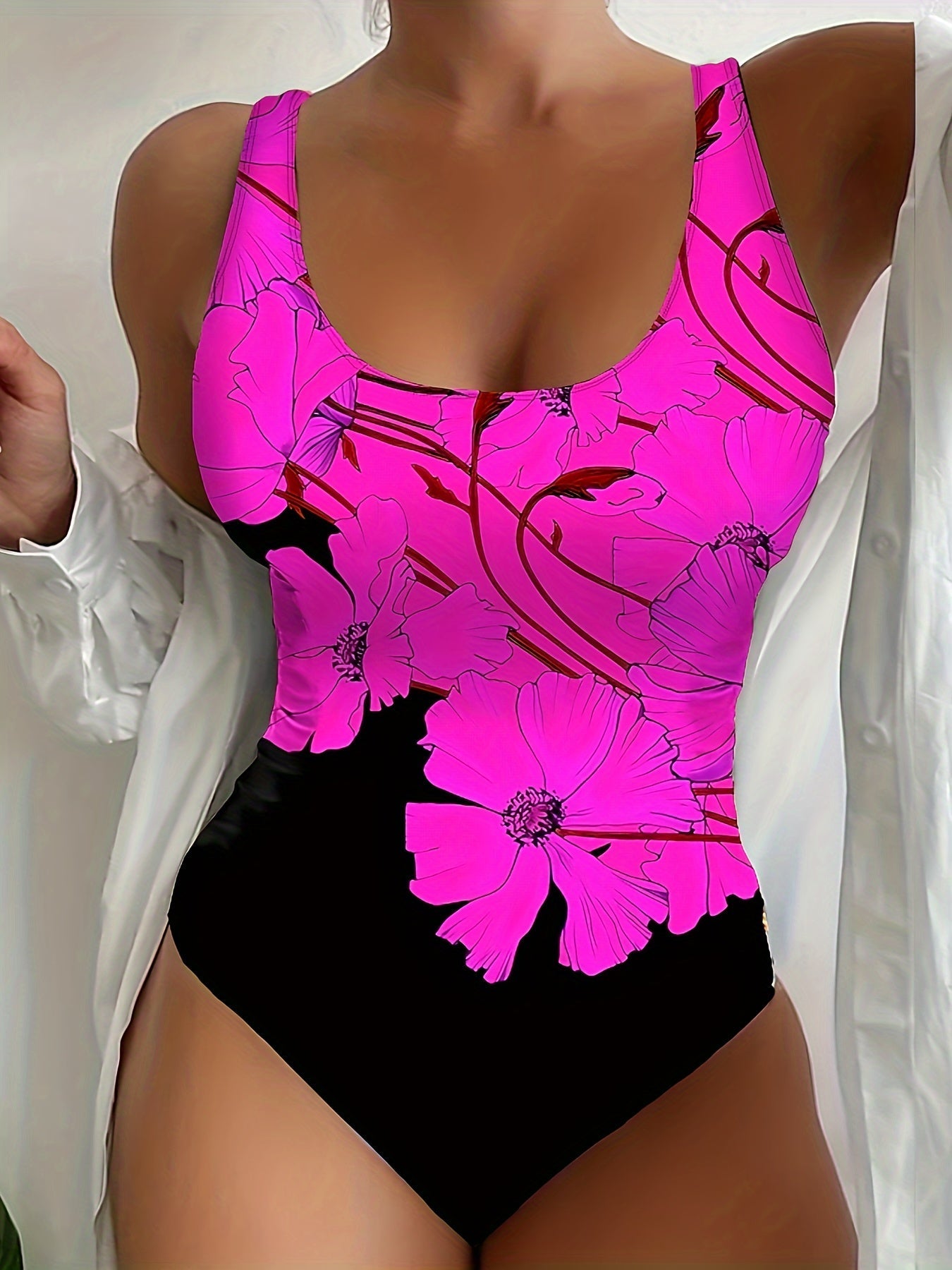 Levoire | Vif Combinaison Fleuri Avec Imprimé Énergique Pour Femmes Mandarine-Lilas