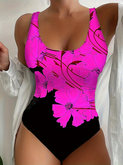 Levoire | Vif Combinaison Fleuri Avec Imprimé Énergique Pour Femmes Mandarine-Lilas