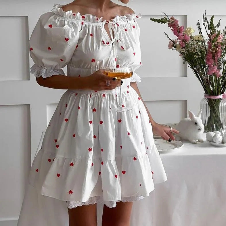 Levoire | Robe sexy avec un motif en forme de cœur et un design décolleté Blanc