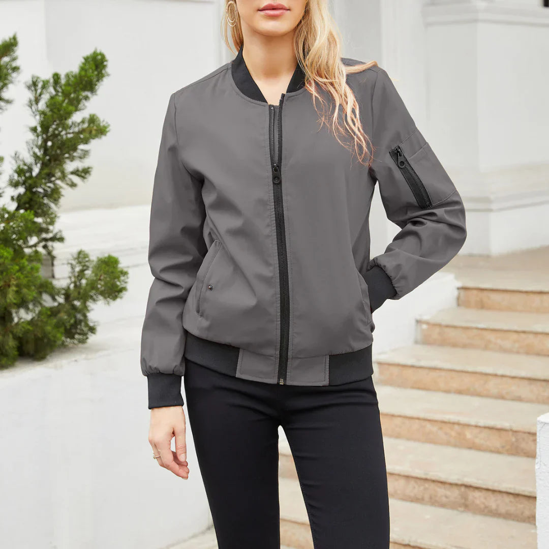Levoire | Jacket - Veste Bomber Décontractée Pour Femmes Gris foncé