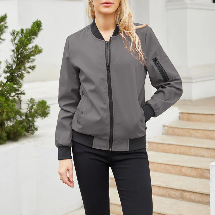 Levoire | Jacket - Veste Bomber Décontractée Pour Femmes Gris foncé