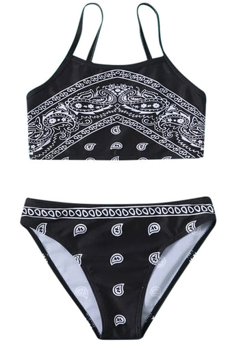 Levoire | Maillot de bain bikini à rayures imprimées vintage