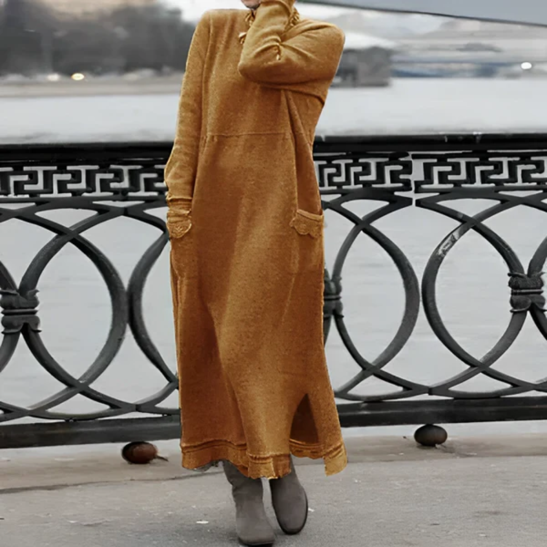 Levoire | Maxi robe à manches longues pour femmes Orange