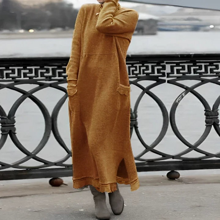 Levoire | Maxi robe à manches longues pour femmes Orange