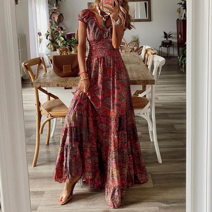 Levoire | Robe Maxime élégante à décolleté en V avec taille cintrée