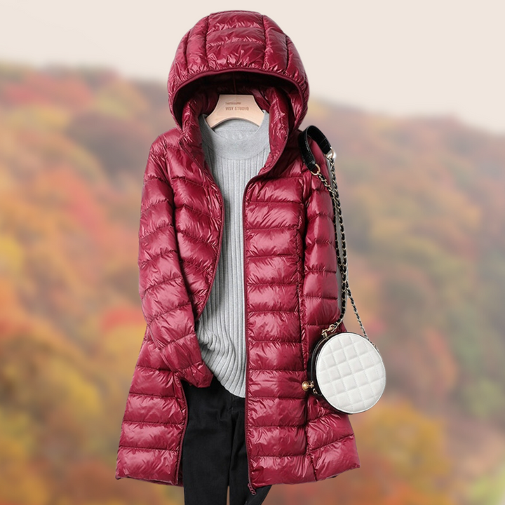 Levoire | Veste De Transition Ultralight Pour Femmes Avec Capuche Rouge bourgogne