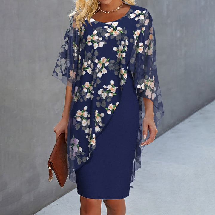 Levoire | Robe Stylée Imprimée Bleu (Presque Épuisé)