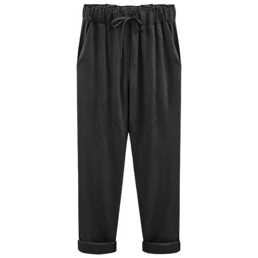 Levoire | Pantalons d'été décontractés pour femmes avec cordon Noir