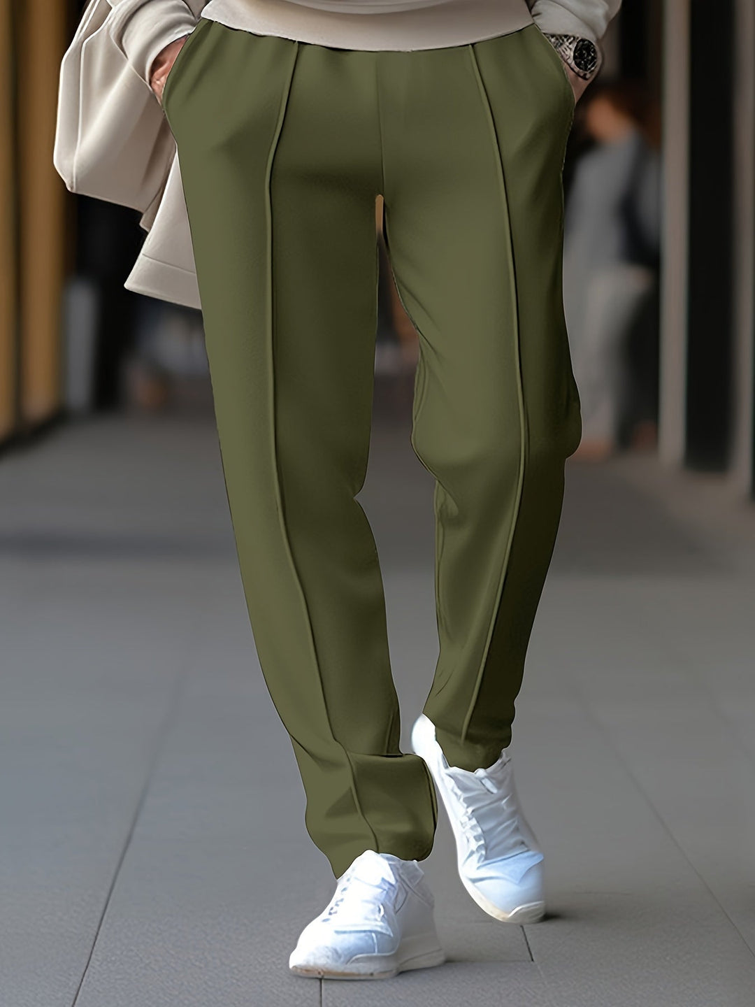 Levoire | Pantalons De Sport Pour Hommes Confortables Avec Cordon Et Poches Olive vert 1