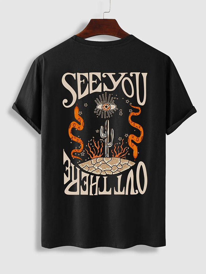Levoire | T-Shirt Homme Avec Impression Cactus Noir