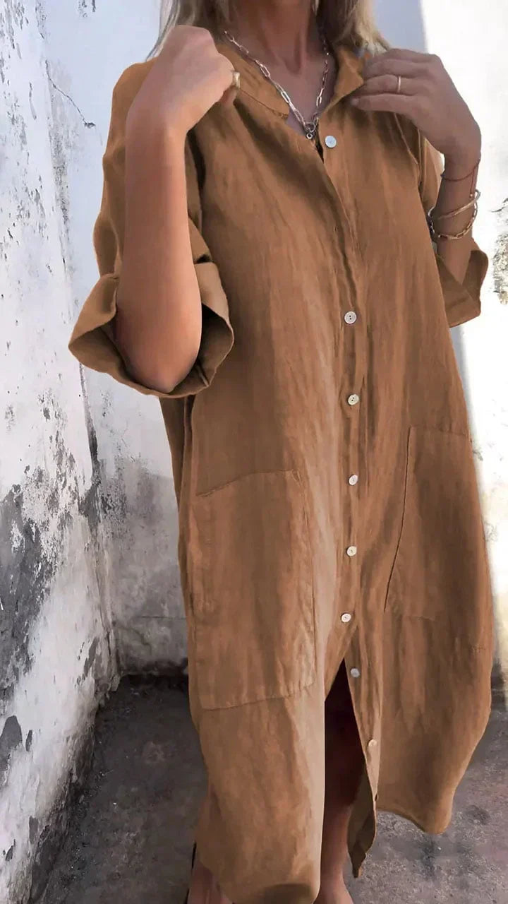 Levoire | Langes légères hemdblusenkleid Kaki