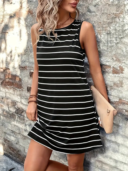 Levoire | Robe Débardeur Rayé Avec Encolure Ronde