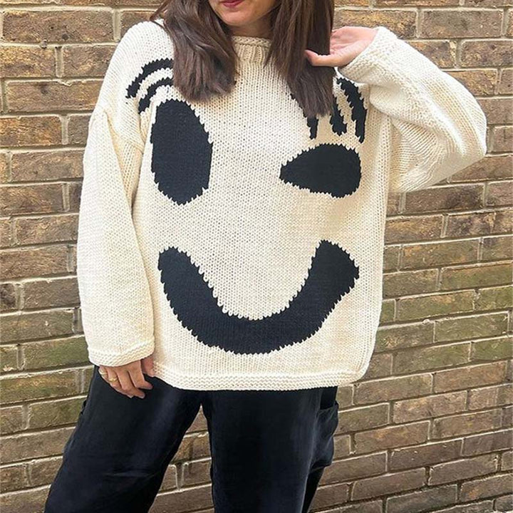 Levoire | En Tricot Décontracté Smiley Beige