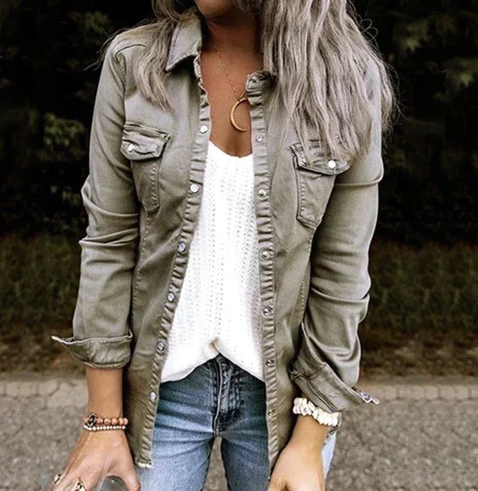 Levoire | Veste En Denim Décontractée Gris