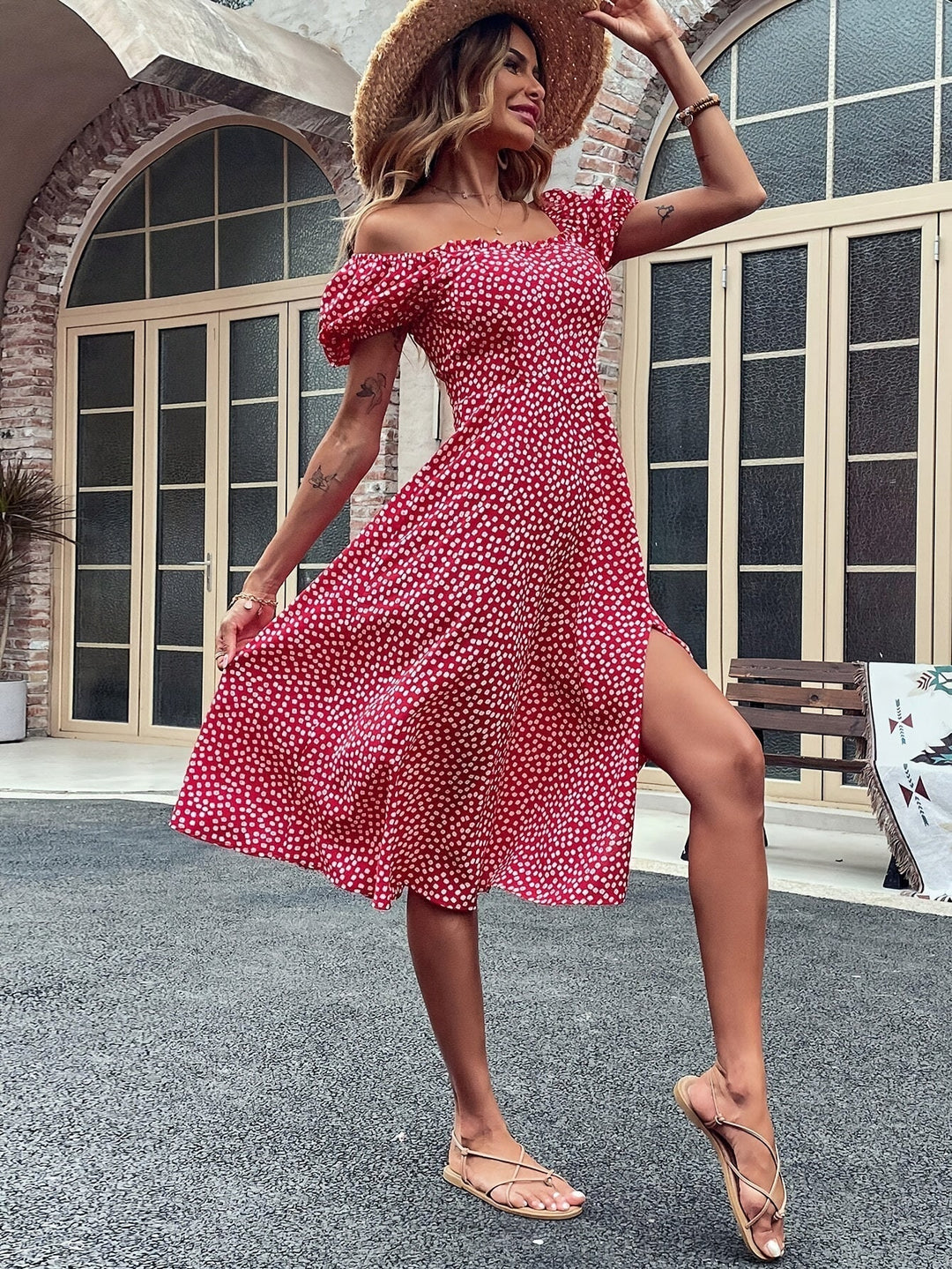 Levoire | Robe polka pour femme Rouge