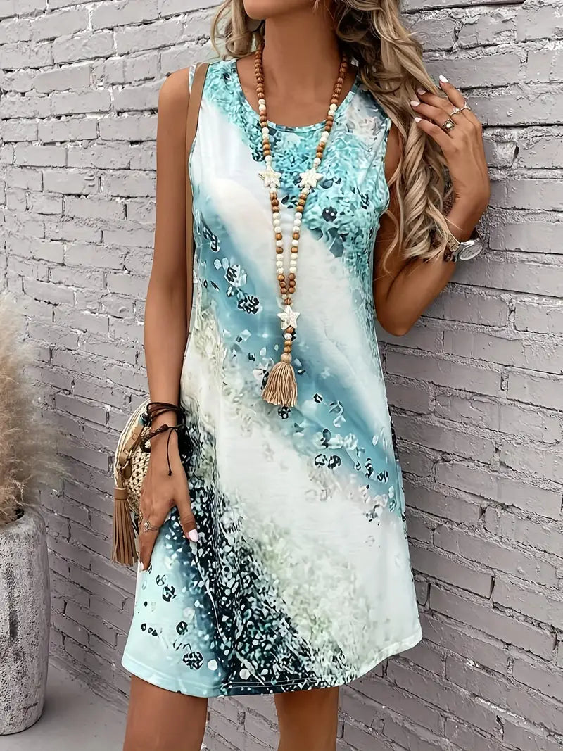 Levoire | Robe Avec Imprimé Abstrait Et Encolure Ronde