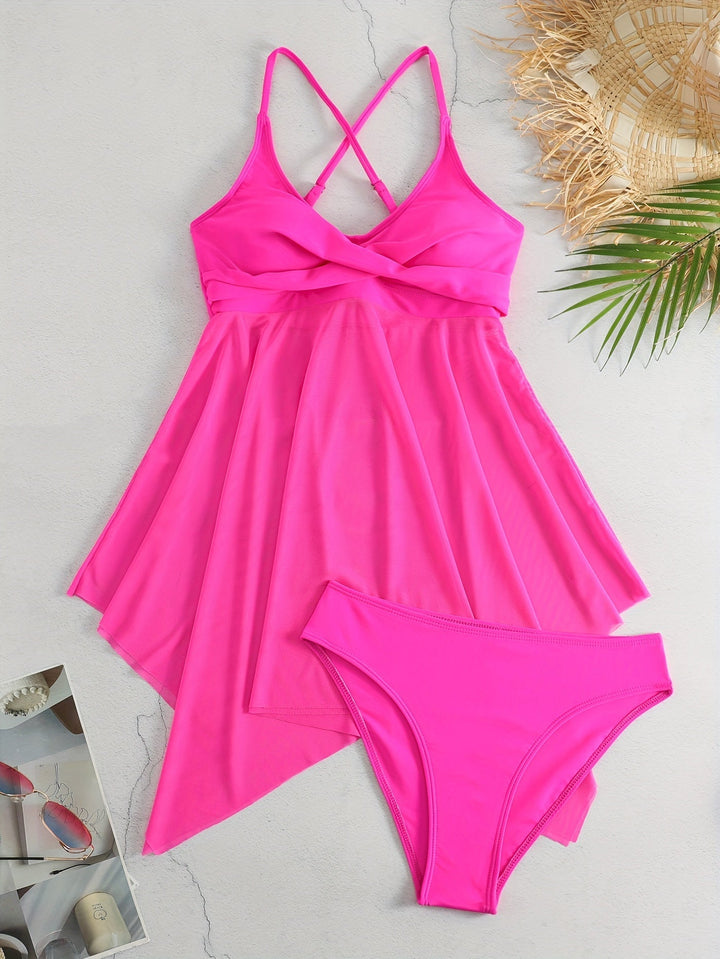 Levoire | Bikini En Maille À Croisillons Avec Jupe Pour Femmes