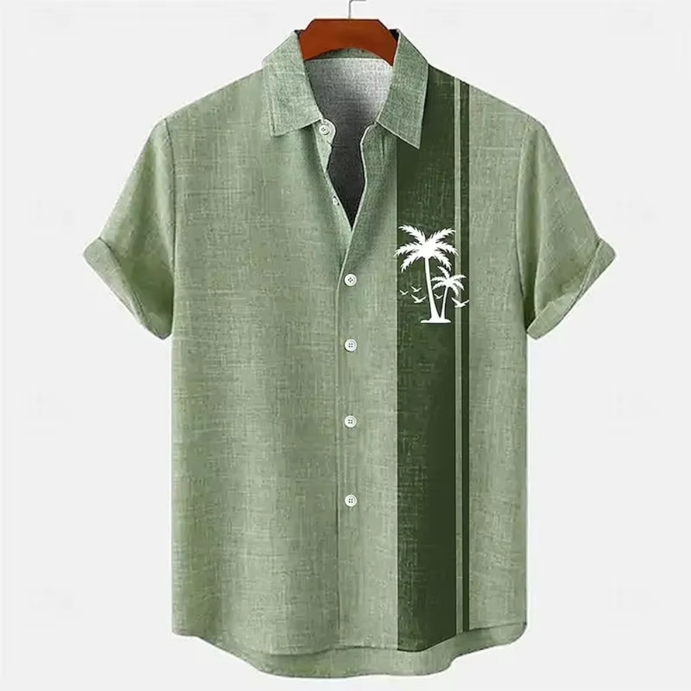 Levoire | Chemise à manches courtes avec impression artistique Vert