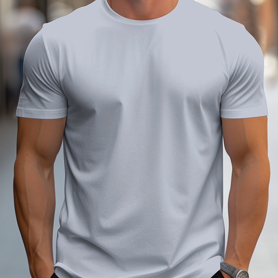Levoire | T-Shirt Unicolore Pour Hommes Col Rond gris