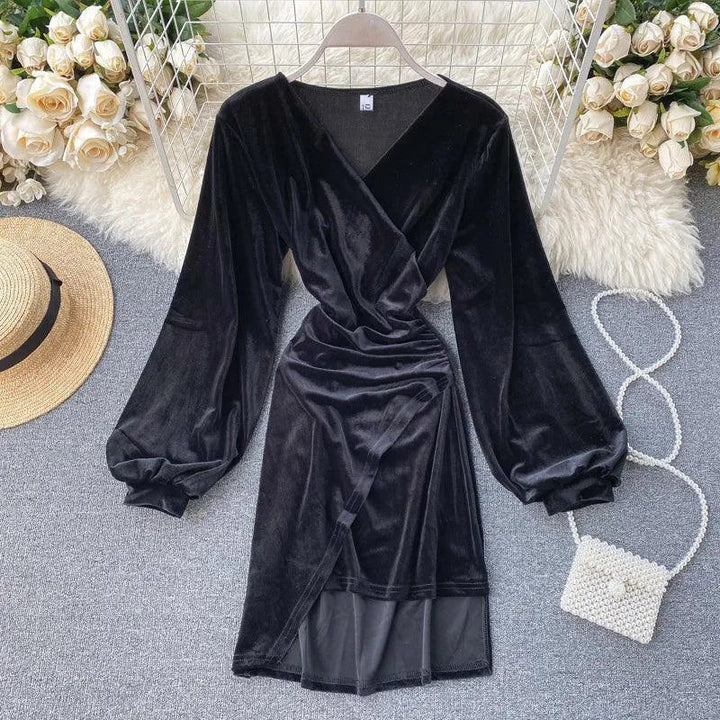 Levoire | Robe plissée sexy sur les hanches Noir