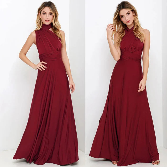Levoire | Robe Portefeuille Élastique Avec Bretelles Bordeaux