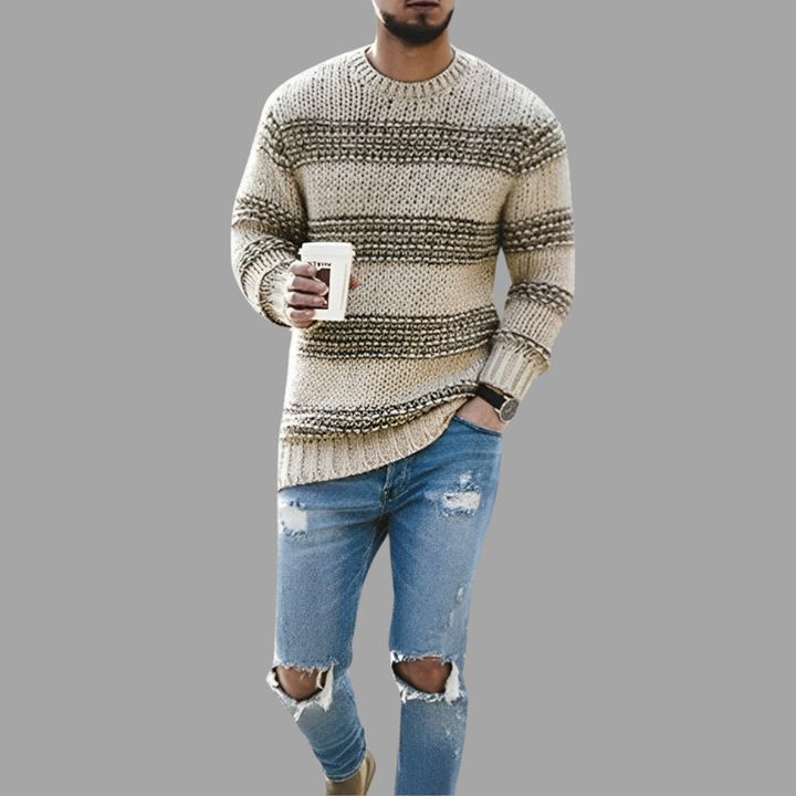 Levoire | Pull En Tricot Structuré Pour Hommes Vert