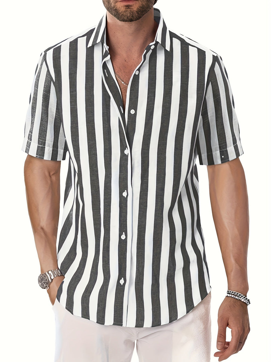 Levoire | Chemise Élégante Avec Motif Rayé Noir