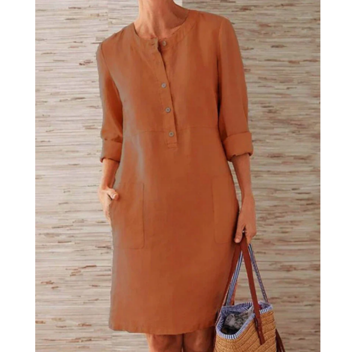 Levoire | Robe Mini À Manches Longues Pour Femmes Orange foncé
