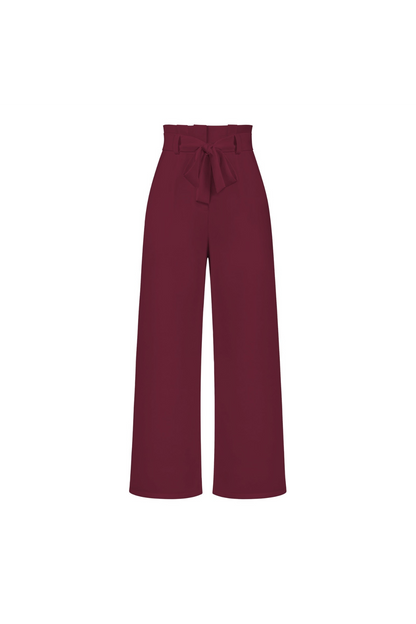 Levoire | Pantalon En Lin Pour Femmes Long Rot Bordeaux