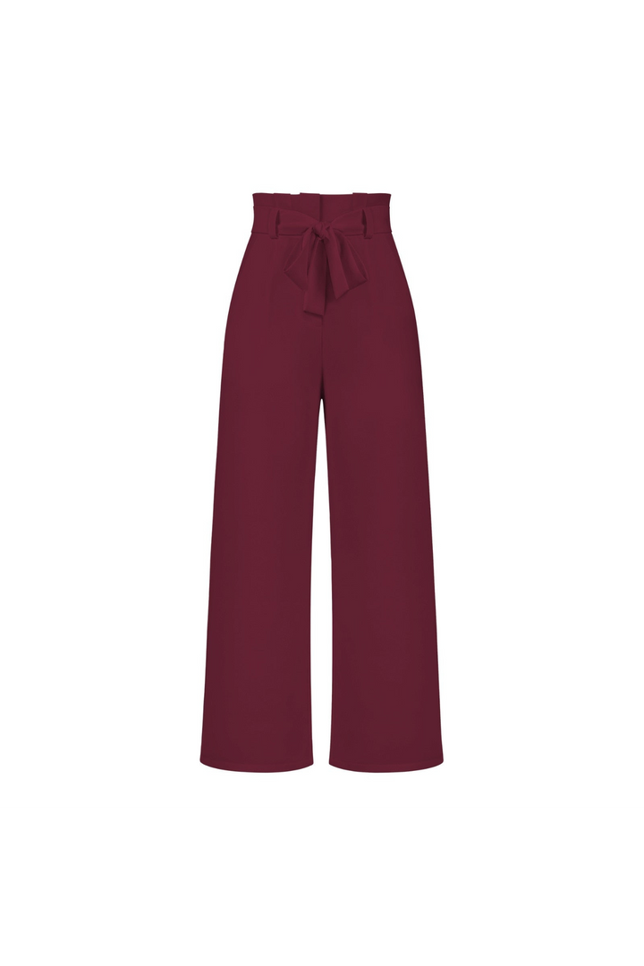 Levoire | Pantalon En Lin Pour Femmes Long Rot Bordeaux