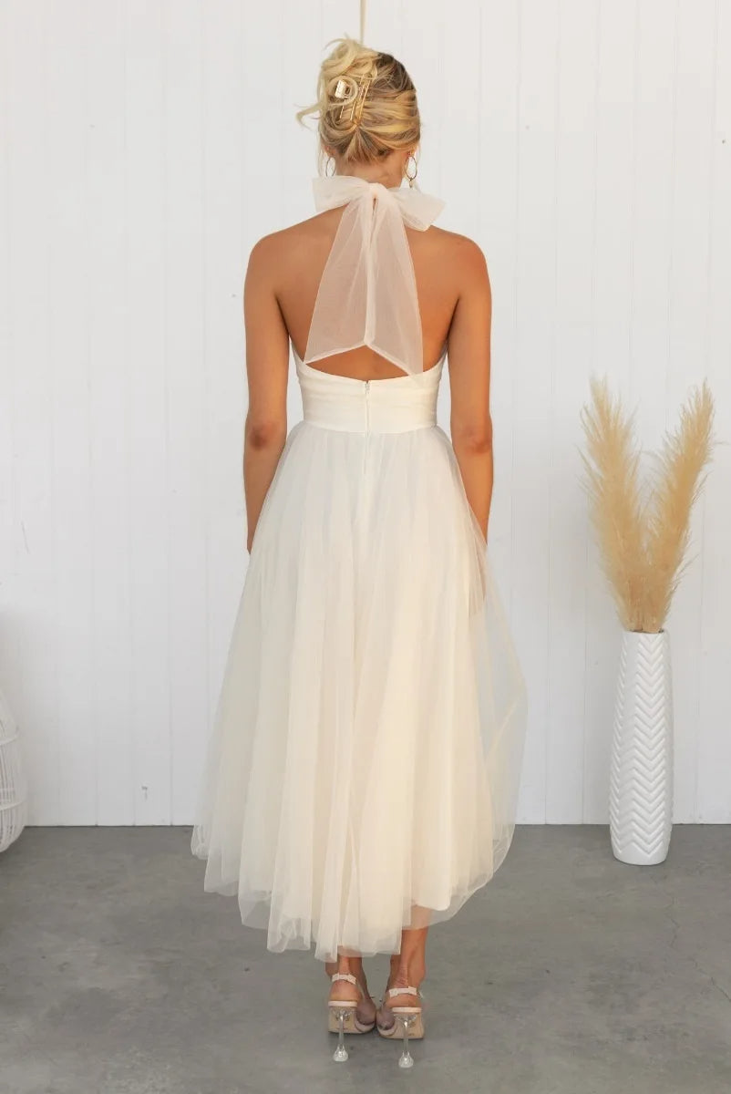 Levoire | Robe Midi En Tulle À Dos Nu